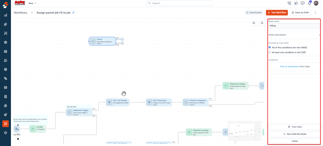 Workflow Builder Nodes - Zuper