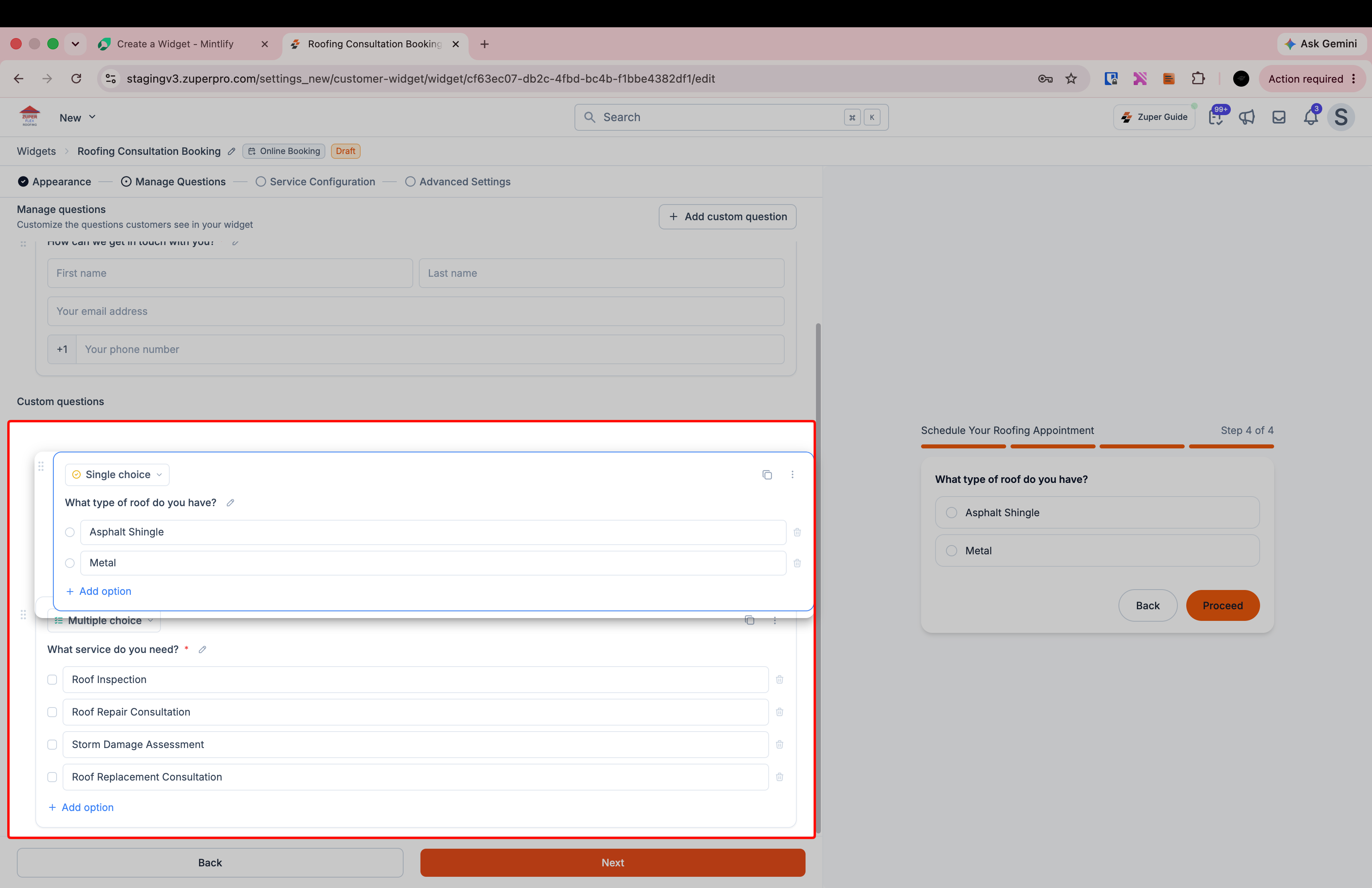 Reordingwidget