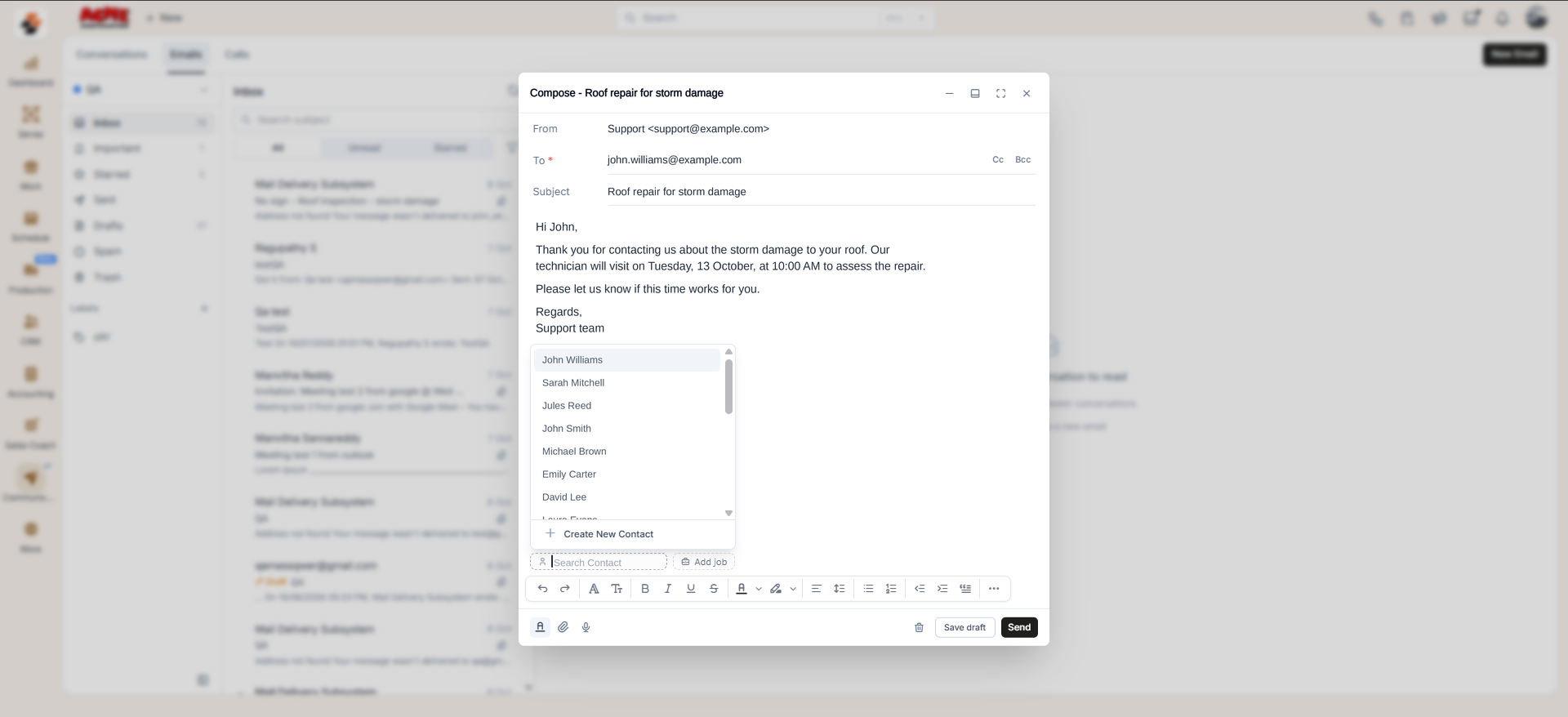 Email Associate Contact