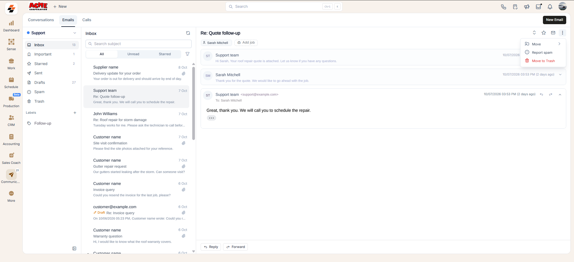 Email Move To Trash