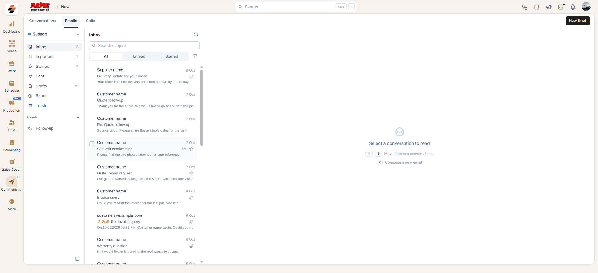 Emails Fully Synced Mailbox
