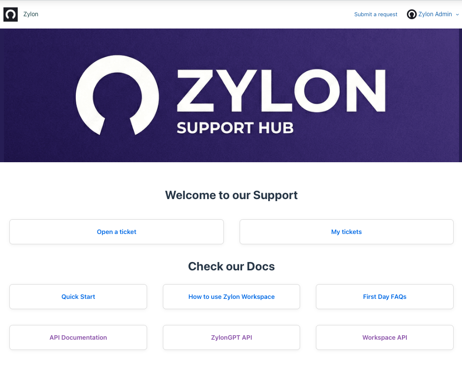 Zendesk Help Center - Submit a request