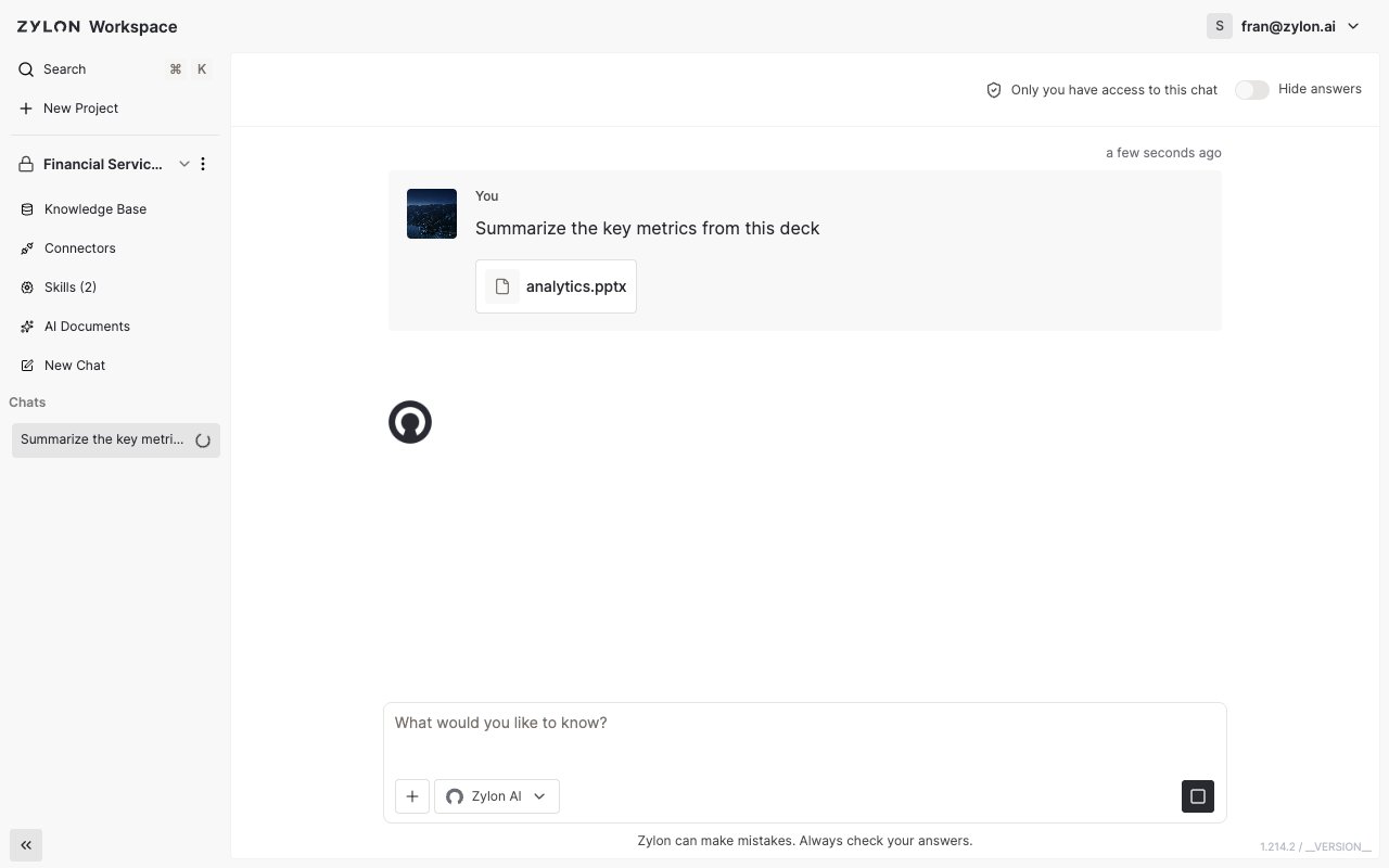 Un mensaje de chat enviado mostrando el archivo adjunto
