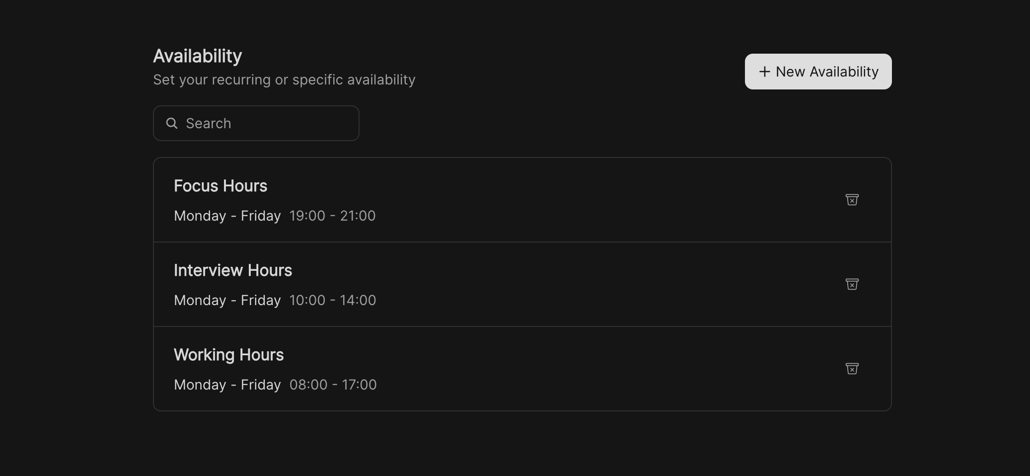 Availability Overview