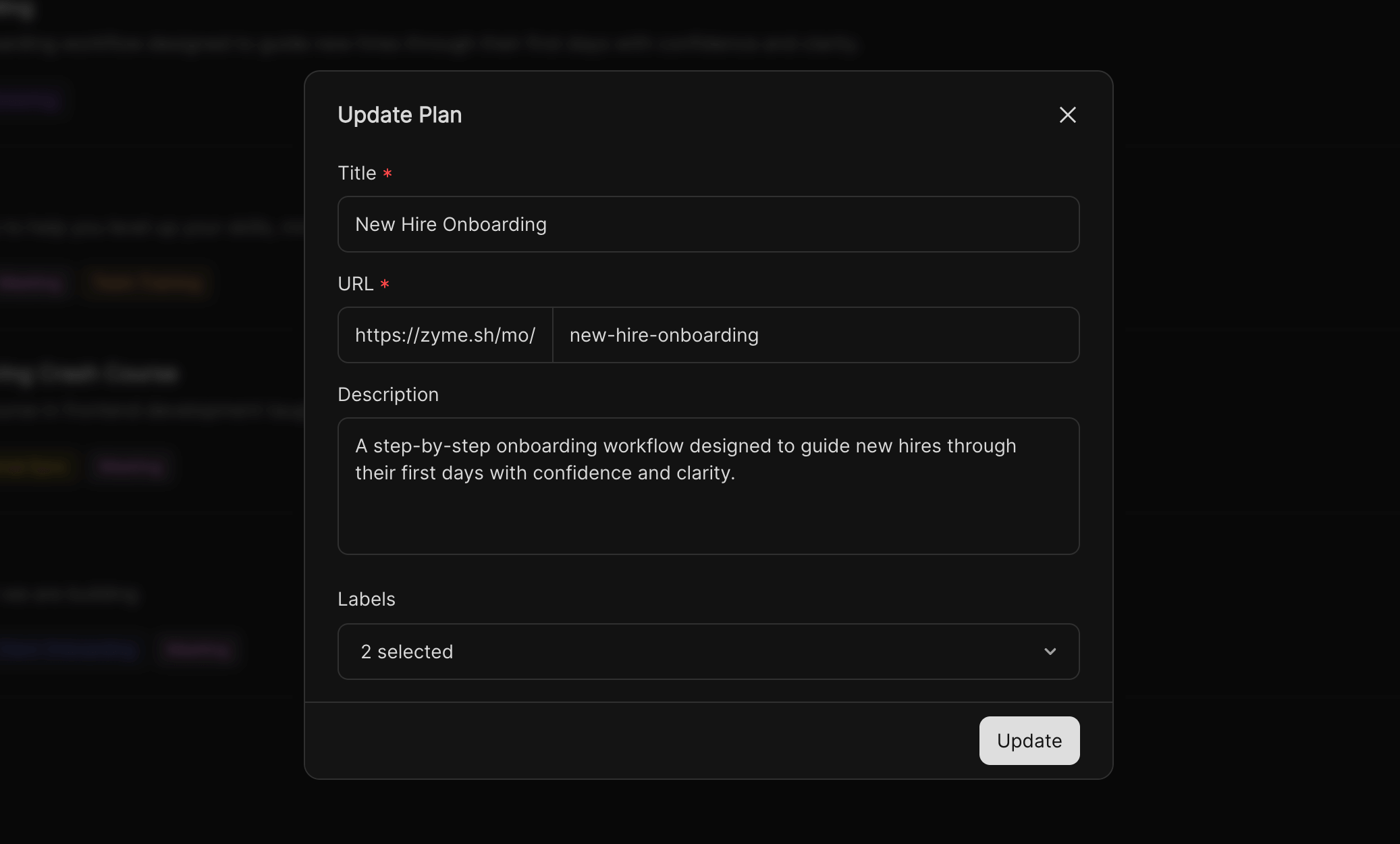 Edit Workflow Modal