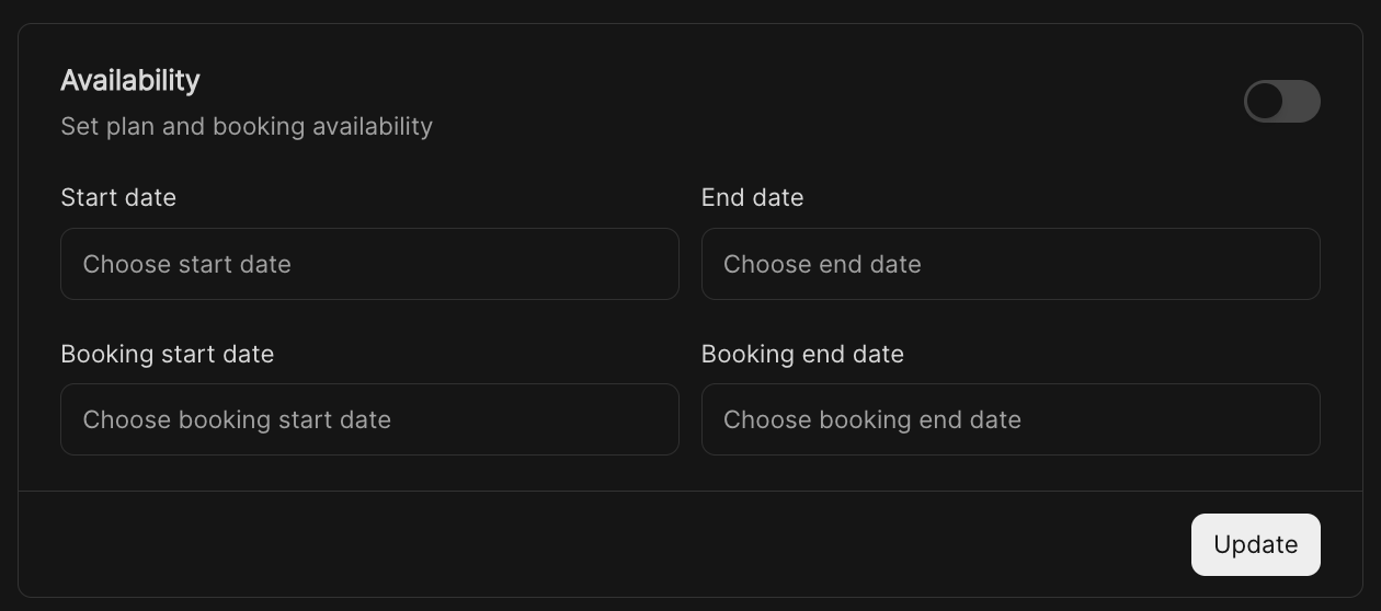 Workflow Preferences - Availability