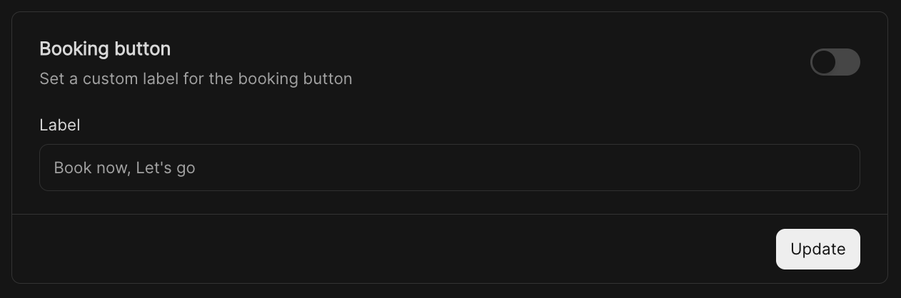 Workflow Preferences - Booking Button